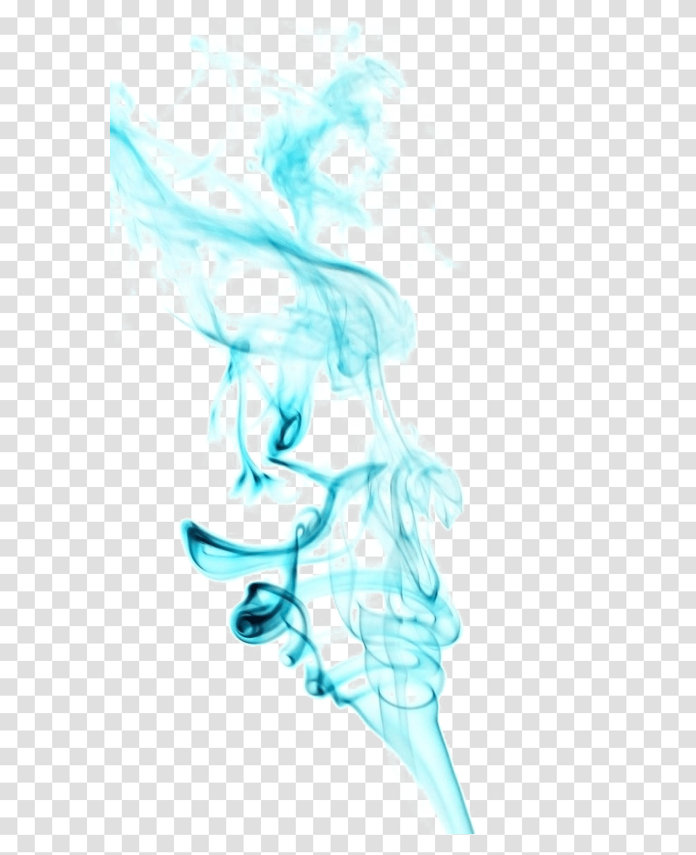 Turquoise Smoke Picture Illustration, Person, Human, Smoking Transparent Png