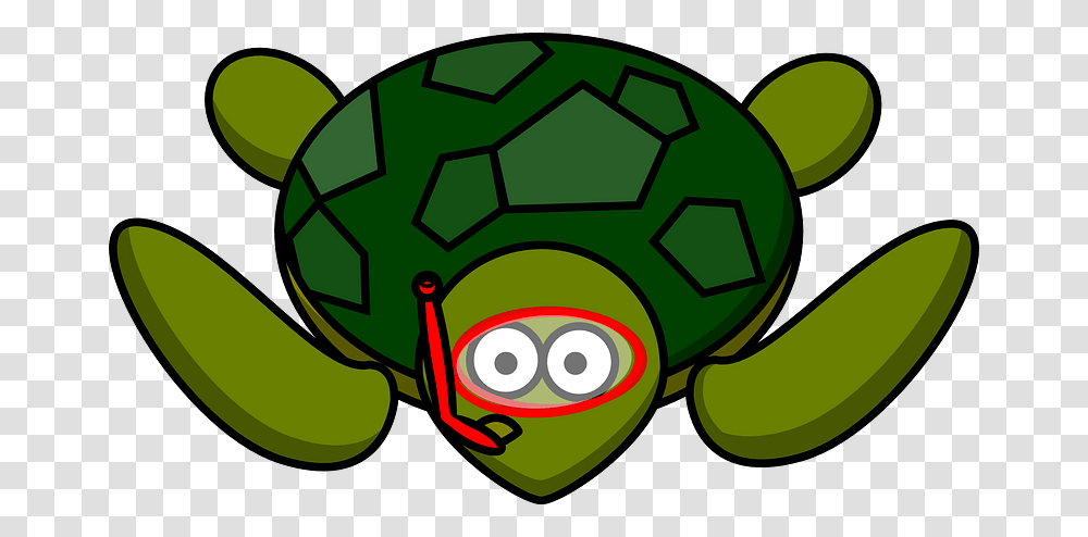 Turtle In A Swimming Mask Clipart Cartoon Animal Clipart Turtle, Green, Soccer Ball, Sport, Team Transparent Png