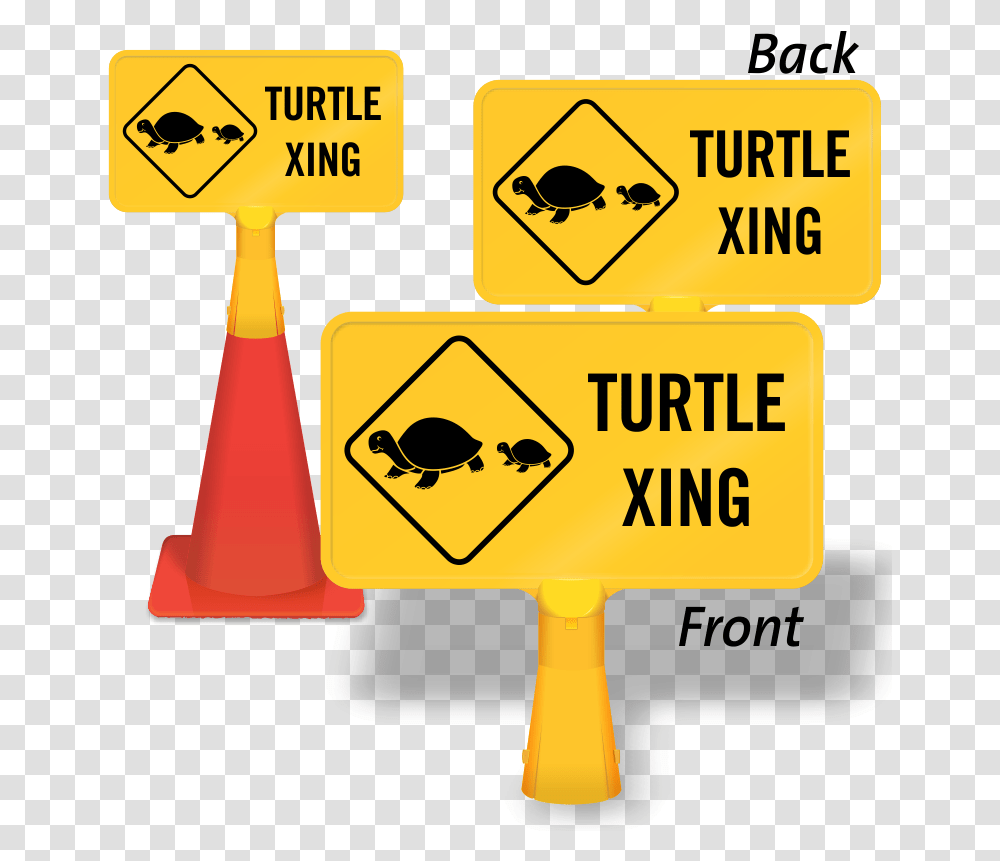 Turtle Xing Coneboss Sign, Road Sign Transparent Png