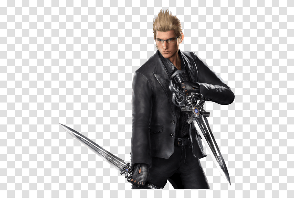 Tutorial Ignis Pose Leather Jacket, Weapon, Blade, Knife, Person Transparent Png