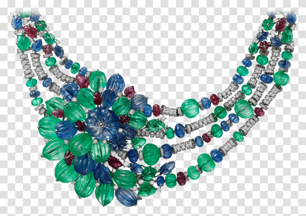 Tutti Frutti Emerald And Ruby Beads Necklace, Accessories, Accessory, Jewelry, Bead Necklace Transparent Png