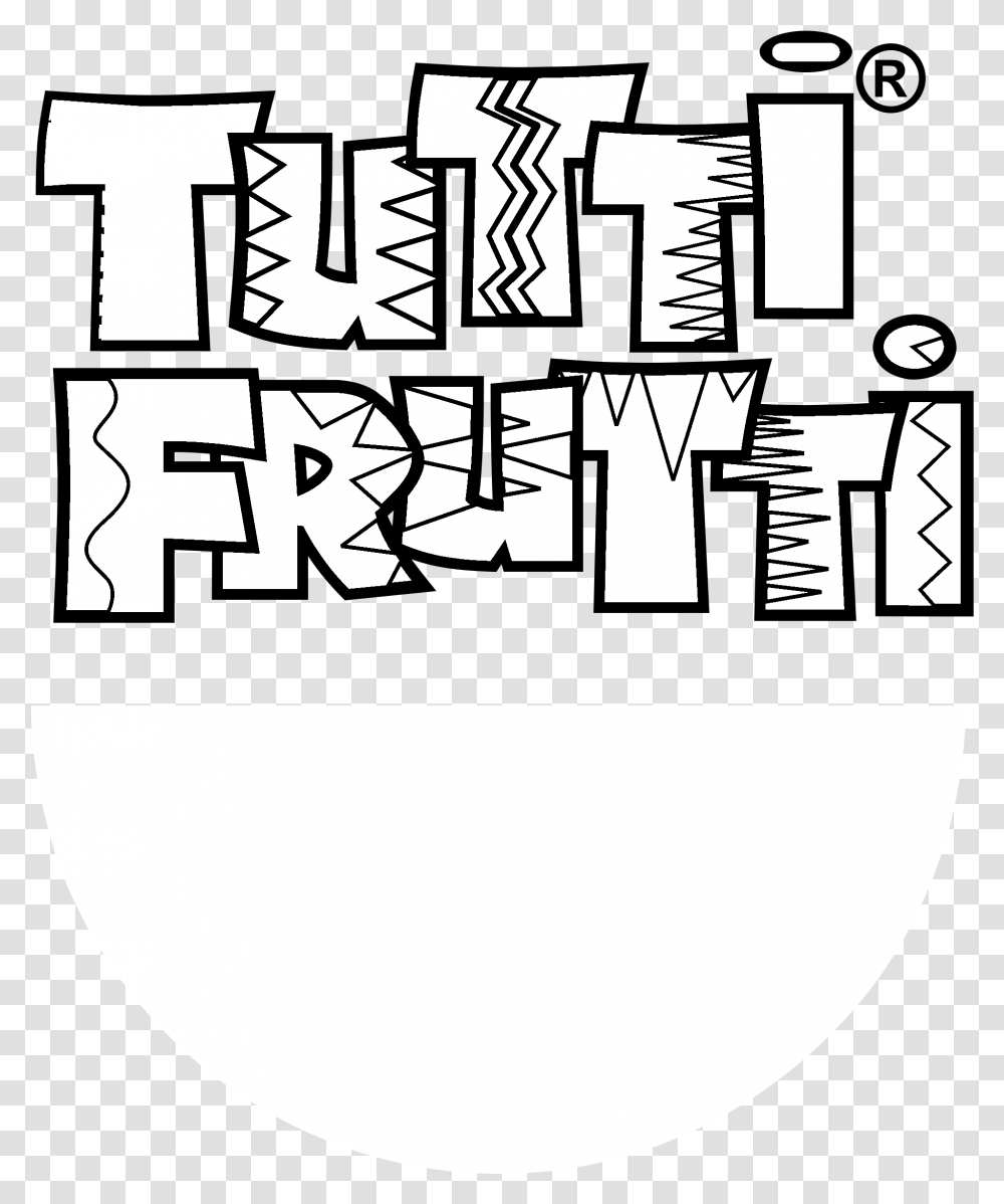 Tutti Frutti Logo Black And White Scrapbooking, Label, Alphabet, Handwriting Transparent Png