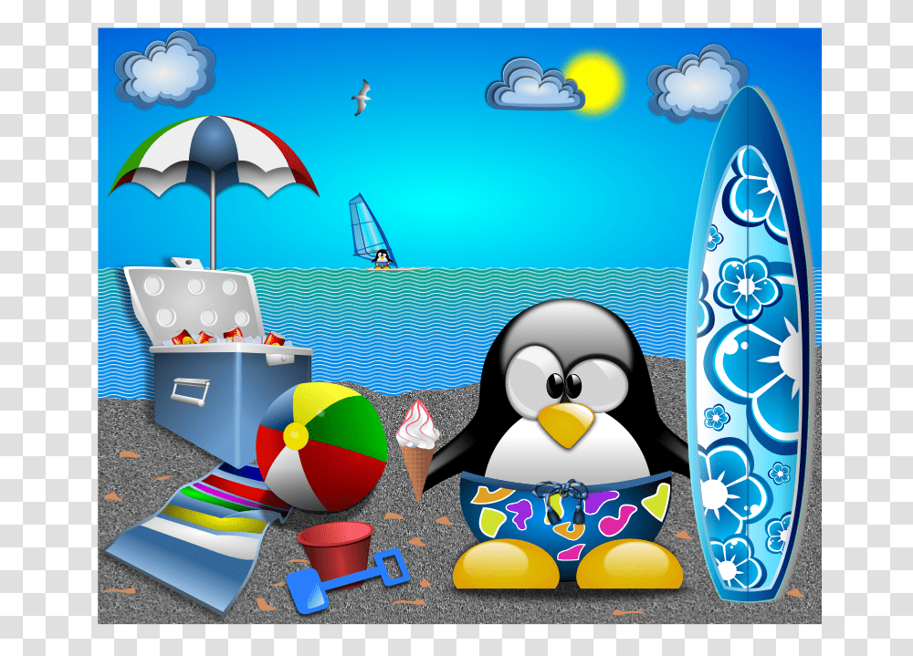 Tux At The Beach By, Sport, Sea, Outdoors, Water Transparent Png