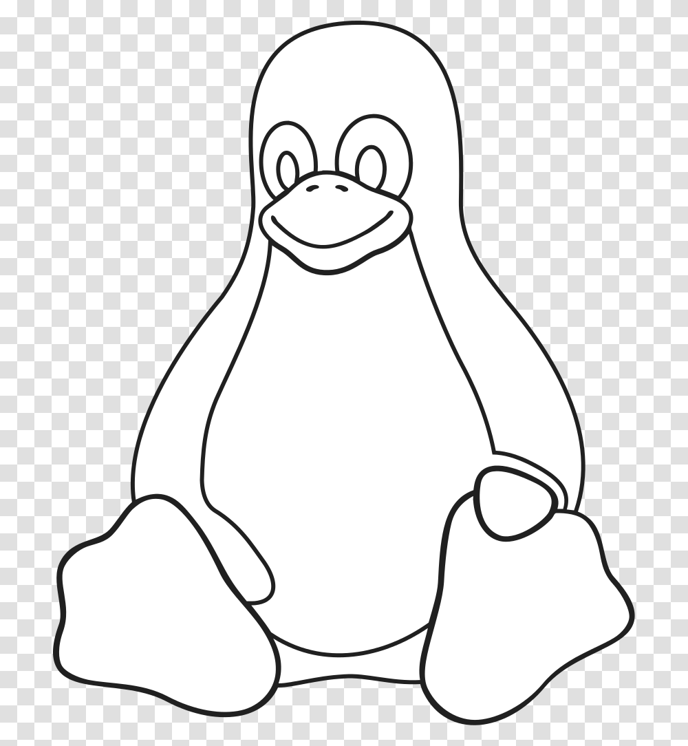 Tux Bw Dibujo Logo De Linux, Penguin, Bird, Animal Transparent Png
