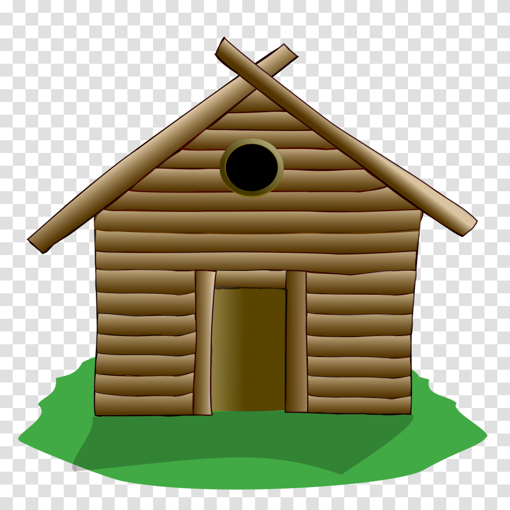 Tux Paint Wooden Cottage, Building, Housing, Nature, Outdoors Transparent Png