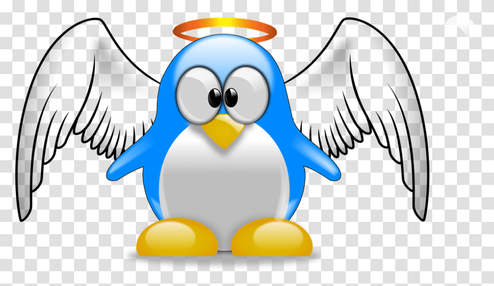 Tux Penguin Tux Animal Bird Cute Cartoon Lux Angel Cartoon Angel Wings, Toy, King Penguin Transparent Png