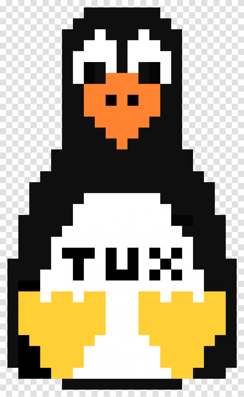 Tux Pixel Art Download 8 Bit Luigi Pixel Art, Pac Man, Rug, QR Code Transparent Png