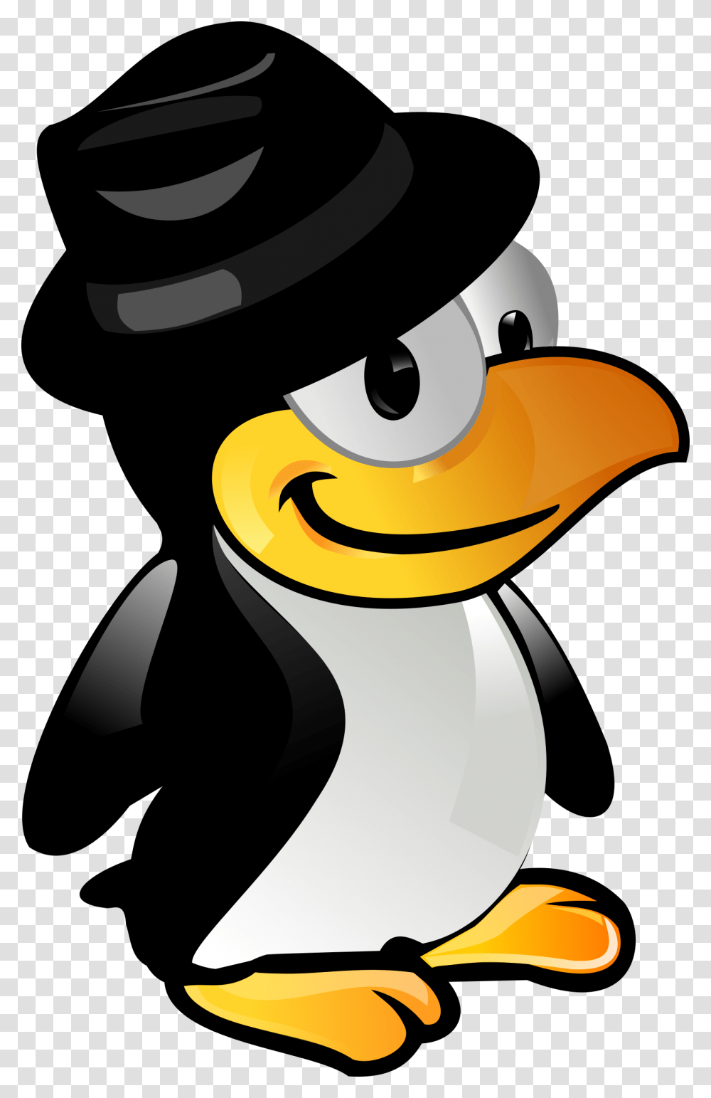 Tux With Black Hat Icons, Penguin, Bird, Animal, King Penguin Transparent Png