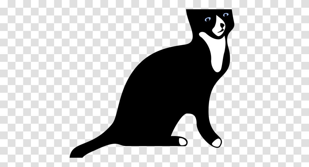 Tuxedo Cat Clipart Cat Silhouette, Hand, Logo, Trademark Transparent Png
