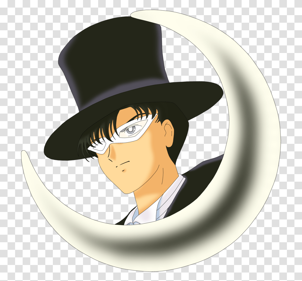Tuxedo Mask Cresent Head By Anthro7 Tuxedo Mask Head, Helmet, Hat, Person Transparent Png