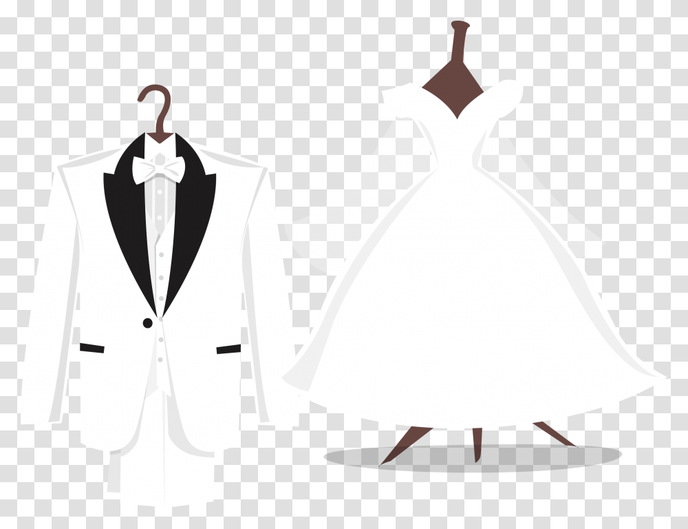 Tuxedo Wedding Dress Suit Bride Dress Vector, Apparel, Overcoat, Shirt Transparent Png