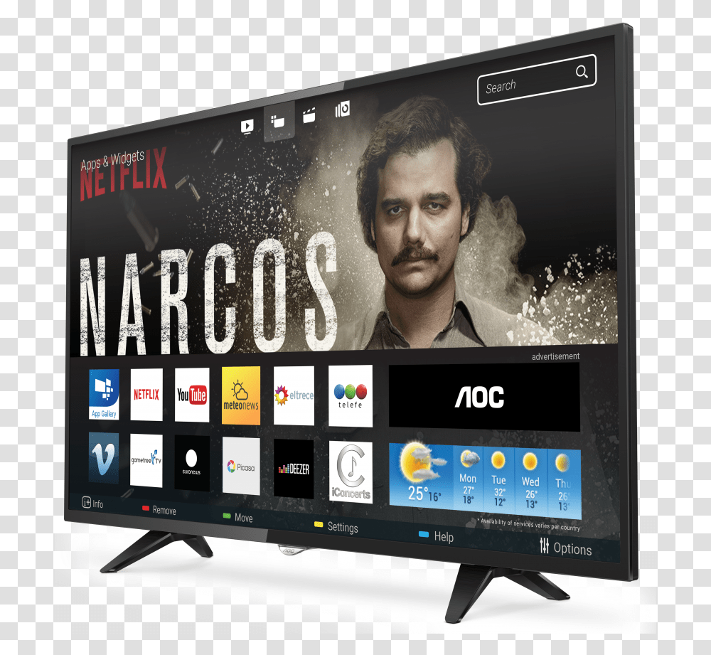 Tv Aoc Led 32 Le32s5970 Smart, Monitor, Screen, Electronics, Display Transparent Png