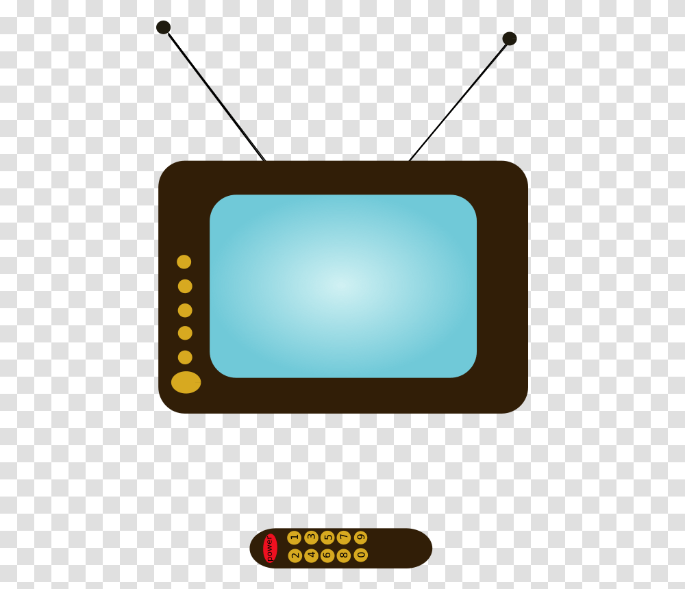 Tv Set Tv And Remote Clipart, Electronics, Screen, Monitor, Display Transparent Png