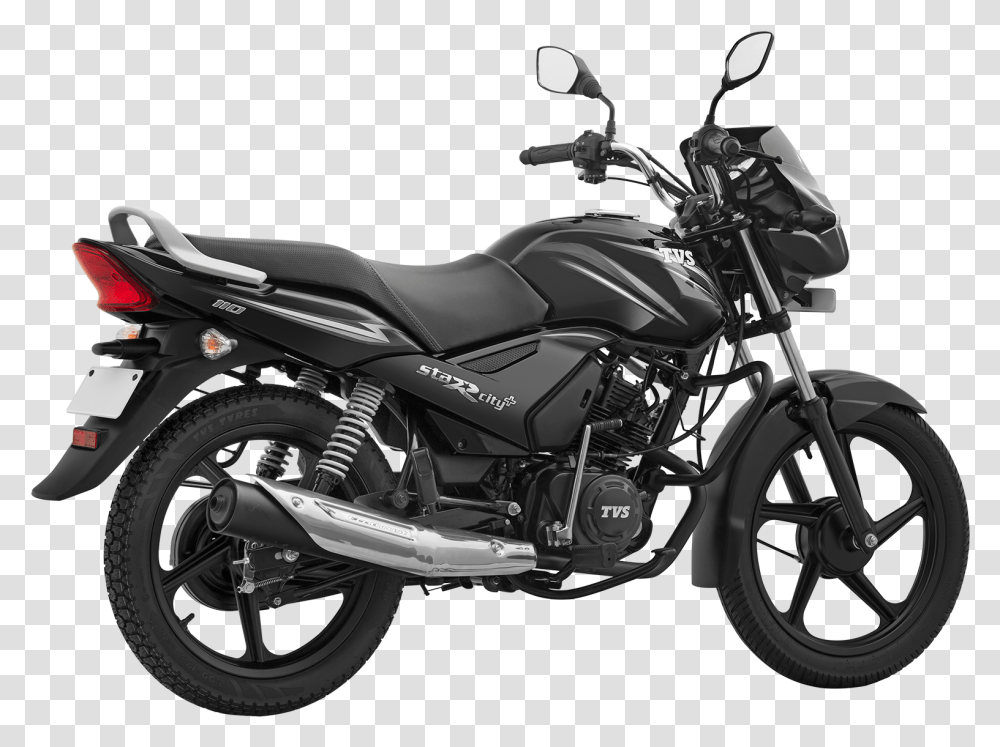 Tvs Star City 110 Tvs Star City Plus Black Colour, Motorcycle, Vehicle, Transportation, Machine Transparent Png