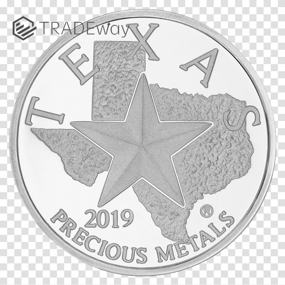 Tw 2019 Texas Silver Round Obverse, Money, Coin, Star Symbol, Nickel Transparent Png