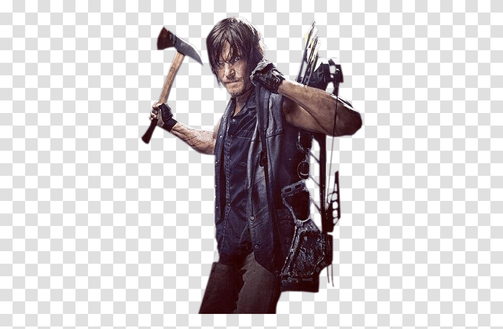 Twd Image Daryl The Walking Dead, Person, Costume, Axe Transparent Png