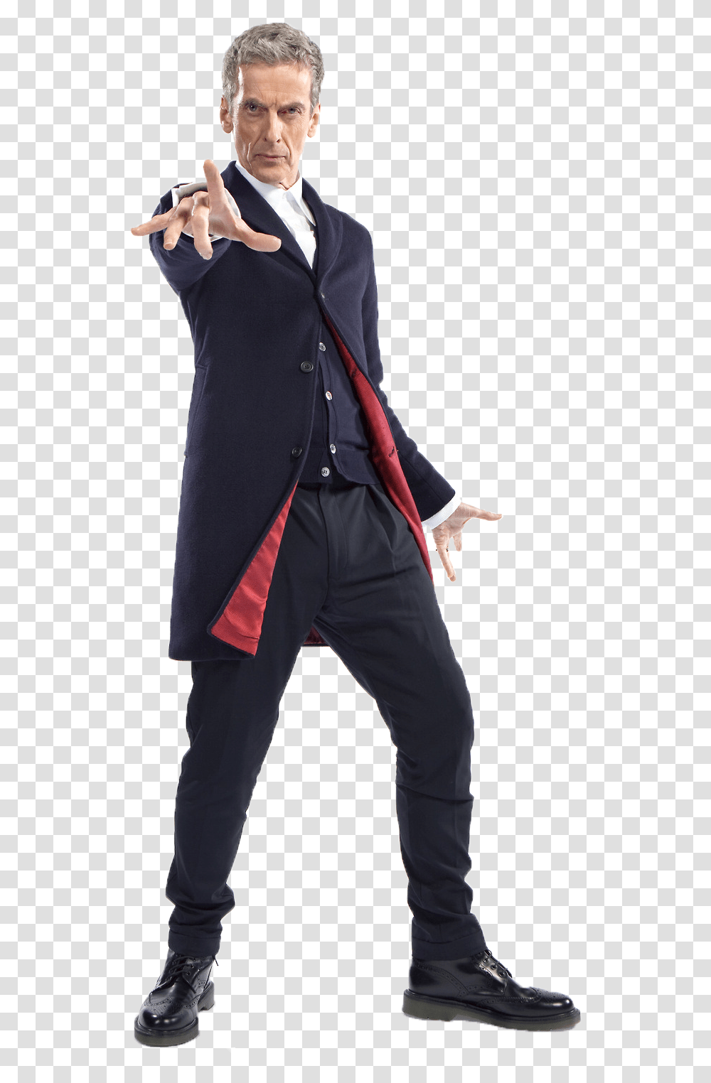 Twelth Doctor Doctor Who Peter Capaldi Suit, Person, Overcoat, Sleeve Transparent Png