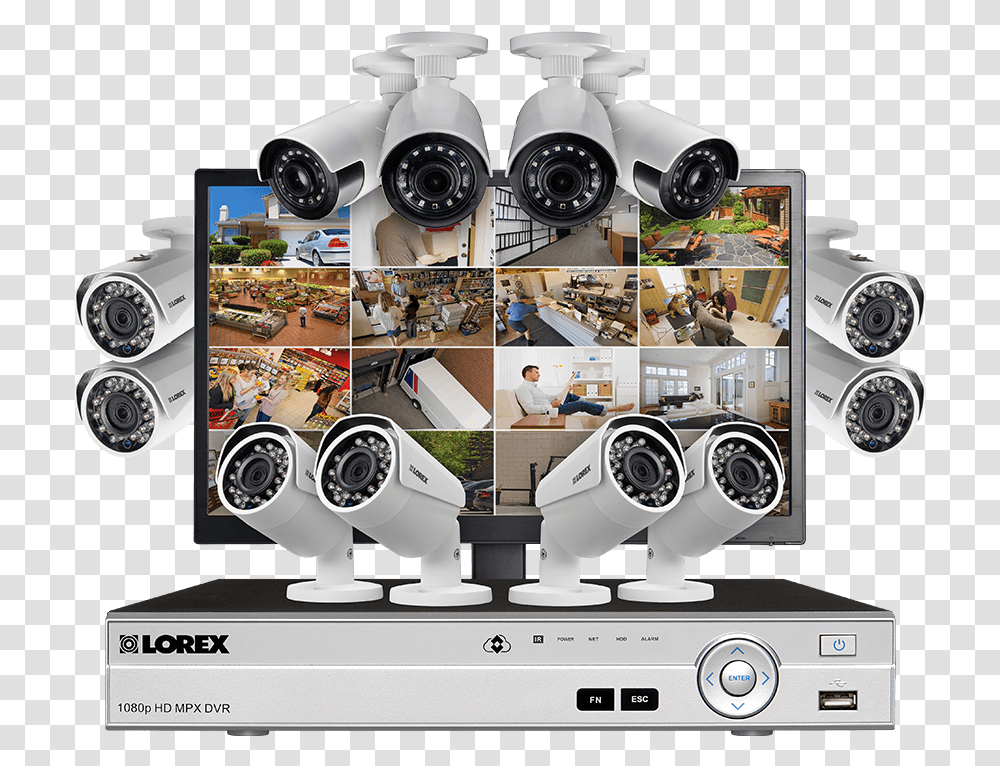 Twelve Camera Hd 1080p Security System Including 4 Cctv Camera Set, Person, Electronics, Poster, Advertisement Transparent Png