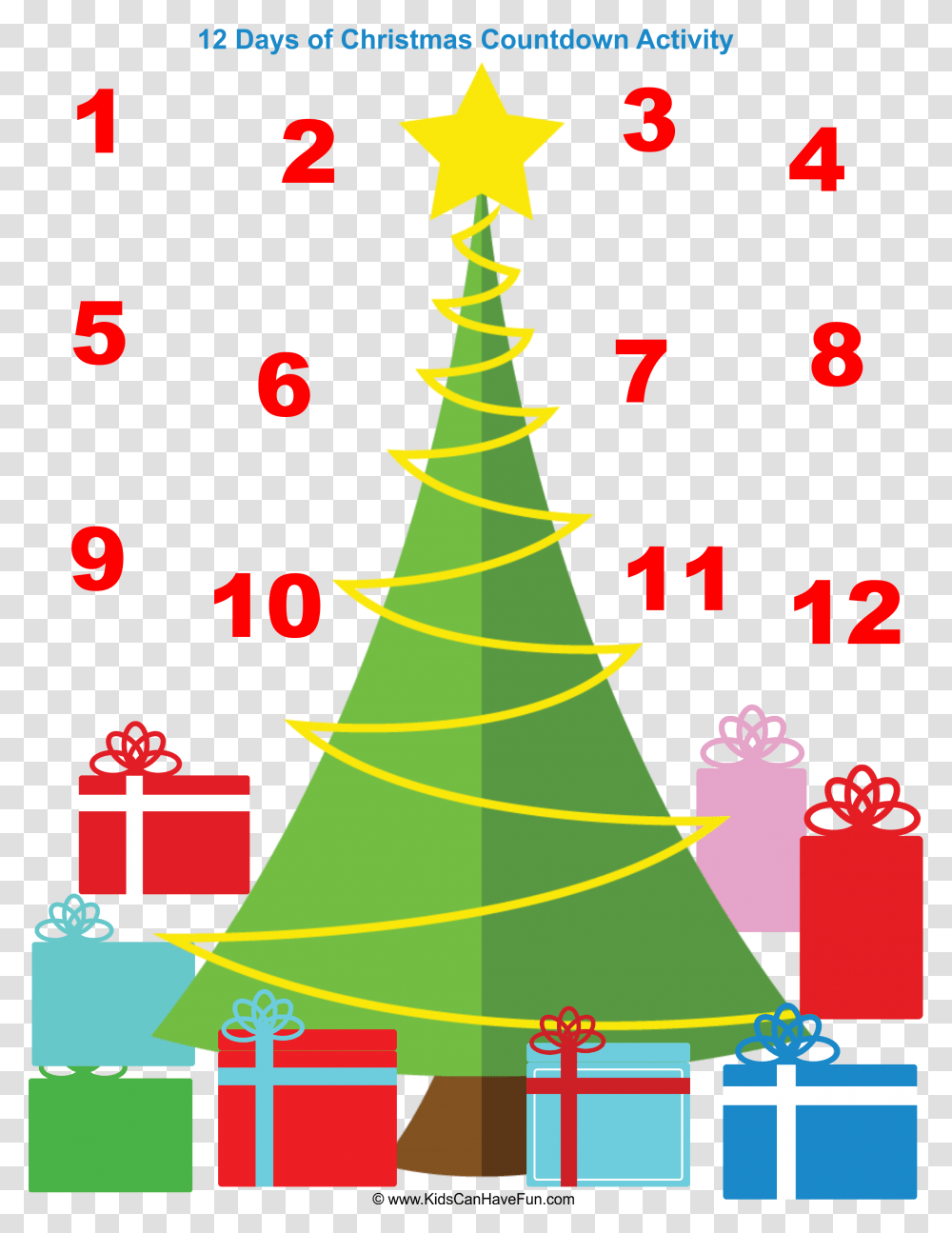 Twelve Days Of Christmas Maths, Number, Tree Transparent Png