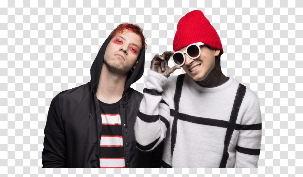 Twenty One Pilots Smiling Clip Arts My Chemical Romance And Twenty One Pilots, Sunglasses, Accessories, Accessory, Person Transparent Png