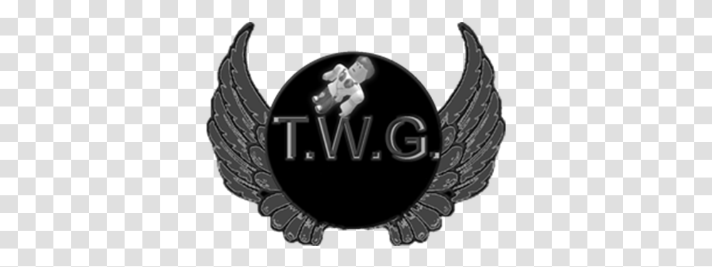 Twg Logo Black And White Roblox Automotive Decal, Symbol, Emblem, Helmet, Clothing Transparent Png