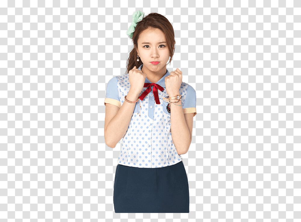 Twice Chaeyoung Clenched Fists Chaeyoung, Female, Person, Face Transparent Png