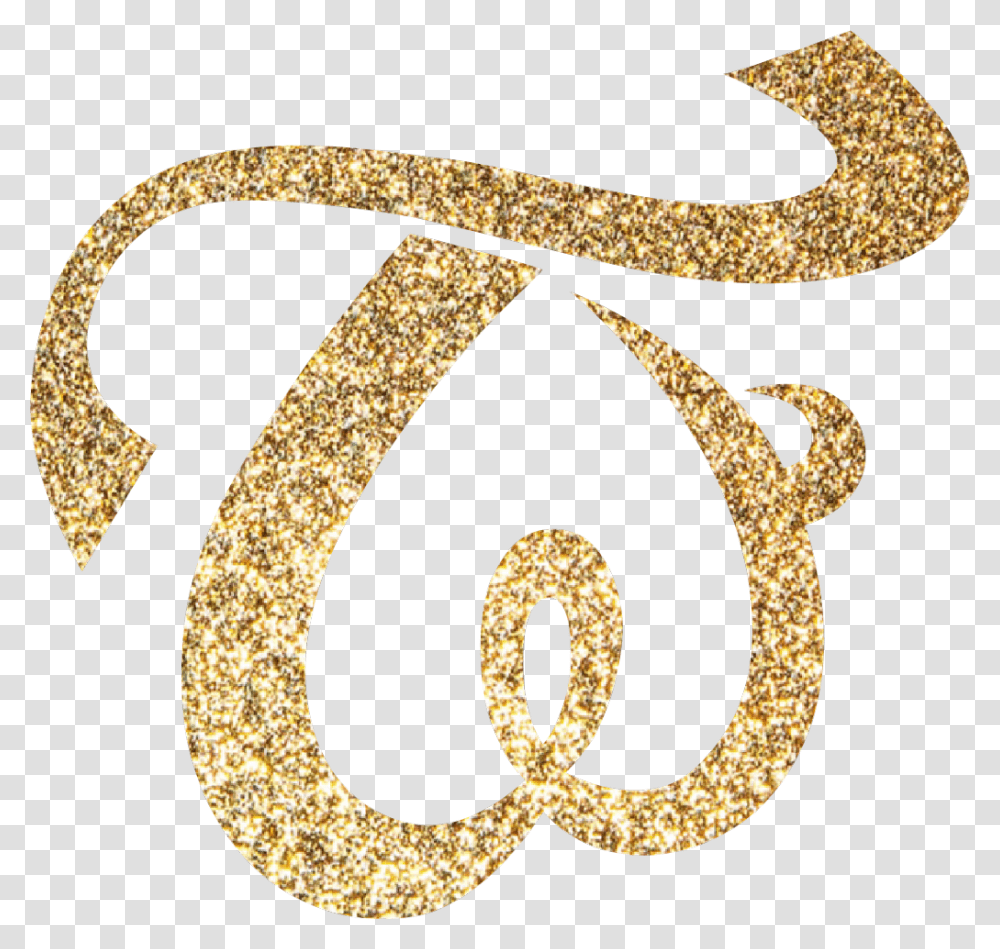 Twice Glitter 2019 Blingbling Logo, Alphabet, Gold Transparent Png