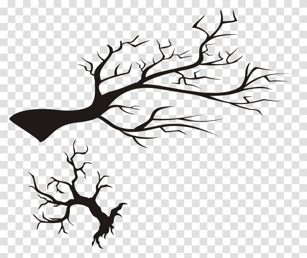 Twig Black And White Clip Art, Stencil, Bird, Animal Transparent Png