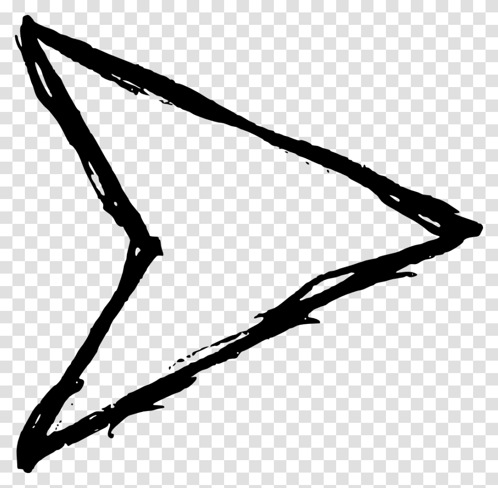 Twig Drawing Arrow Arrow Draw, Bow, Silhouette, Triangle, Strap Transparent Png