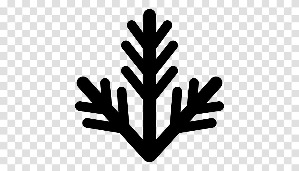 Twig Leaves Tree Branch Limb Icon, Cross, Silhouette, Stencil Transparent Png