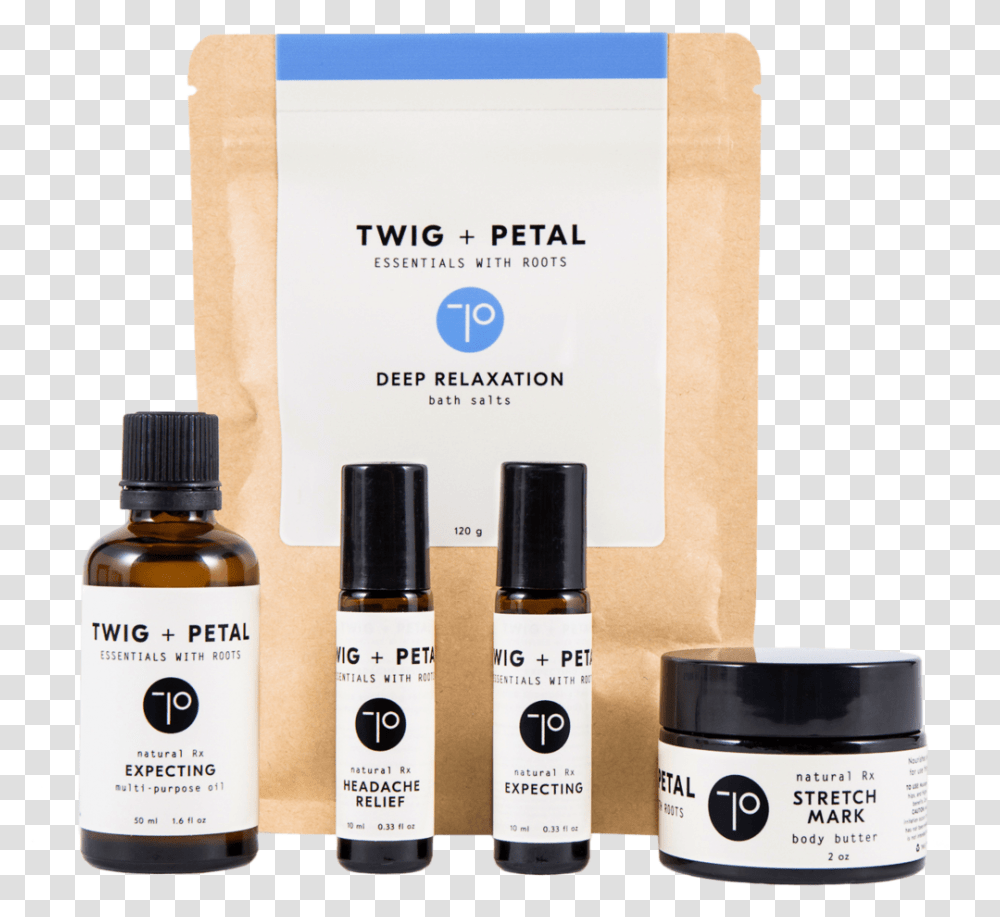 Twig Petal Expecting Kit, Cosmetics, Bottle, Perfume, Aftershave Transparent Png