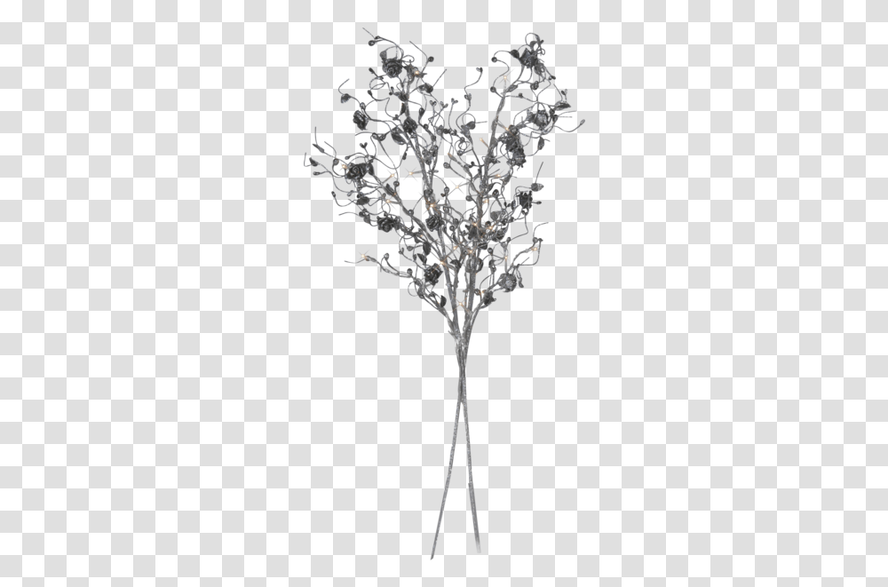 Twig White Flowers Decoration, Chandelier, Lamp, Crystal, Art Transparent Png