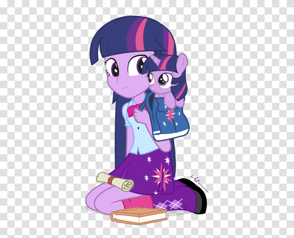 Twilight Sparkle And Baby Twilight Sparkle On We Heart It, Person, Helmet Transparent Png