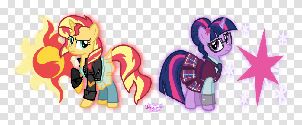 Twilight Sparkle And Sunset Shimmer Pony, Purple, Heart Transparent Png