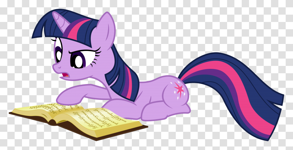 Twilight Sparkle Reading A Book, Purple, Animal Transparent Png