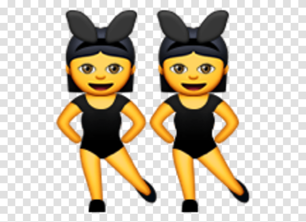 Twin Emoji Women With Bunny Ears Emoji, Person, Human, Toy, People Transparent Png