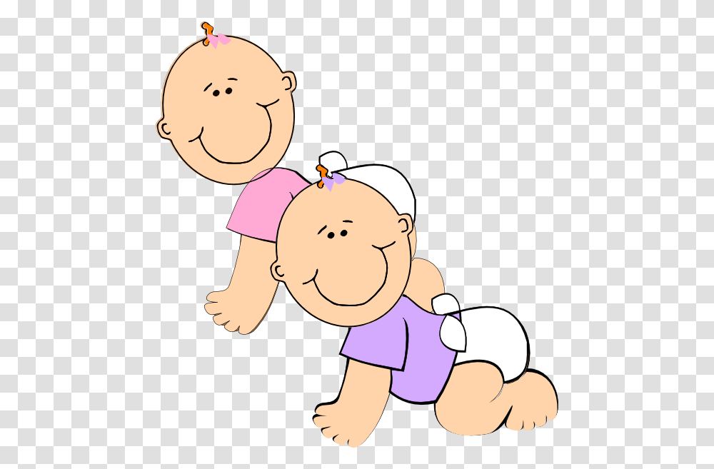 Twin Girls Clip Art, Baby, Crawling Transparent Png
