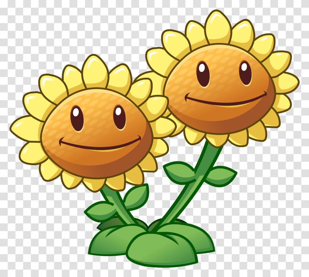 Twin Sunflower Girasol Plantas Vs Zombies, Nature, Outdoors, Pollen, Gold Transparent Png