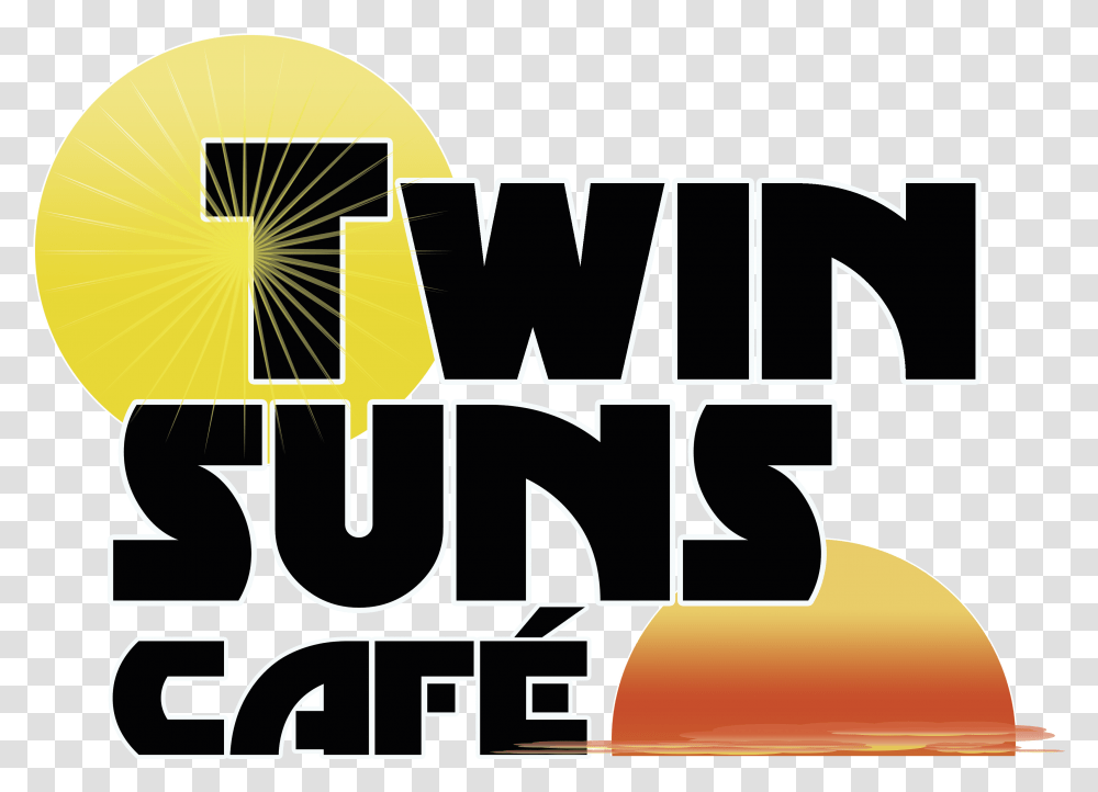 Twin Suns Cafe Poster, Text, Alphabet, Label, Graphics Transparent Png
