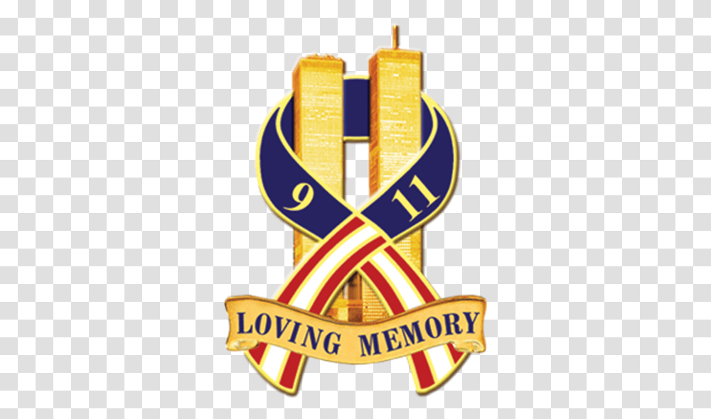 Twin Towers Loving Memory Pin Ribbon Remembrance Remember 9 11, Logo, Symbol, Trademark, Text Transparent Png