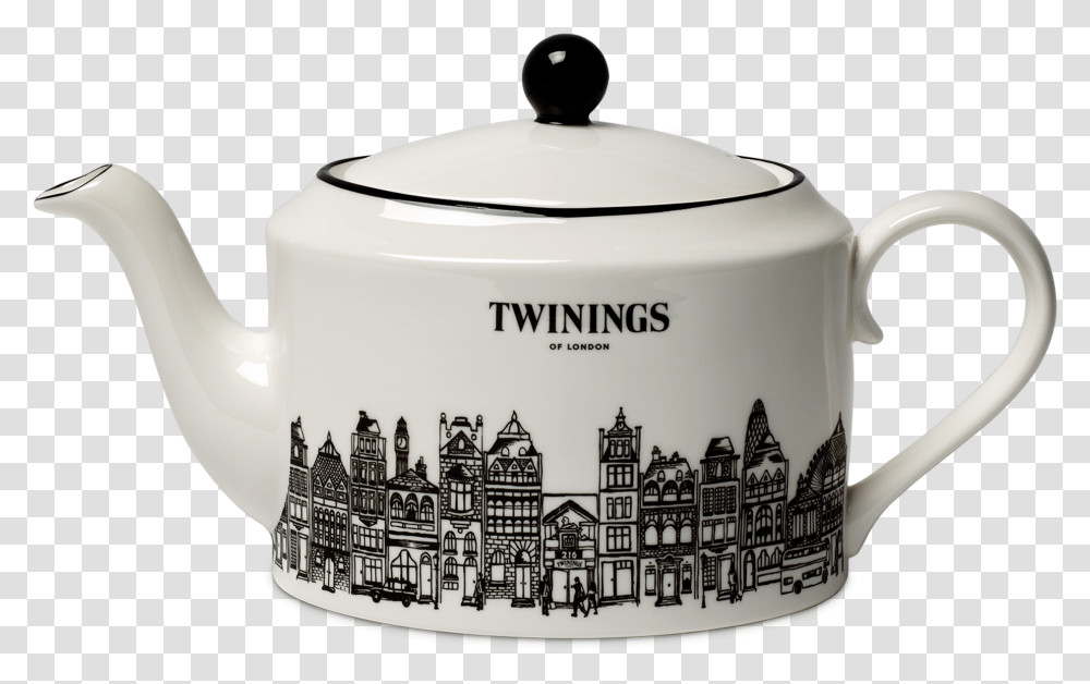 Twinings 216 Strand Black Design Teapot Twinings Teapot, Pottery, Person, Human, Sink Faucet Transparent Png