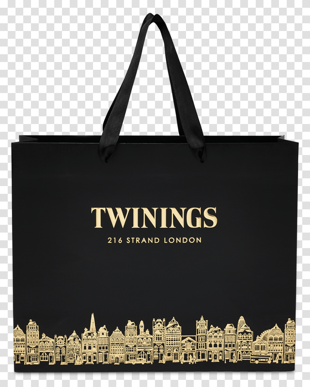 Twinings Black Gold Gift Bag Twinings English Breakfast Tea, Shopping Bag, Tote Bag, Text, Finch Transparent Png