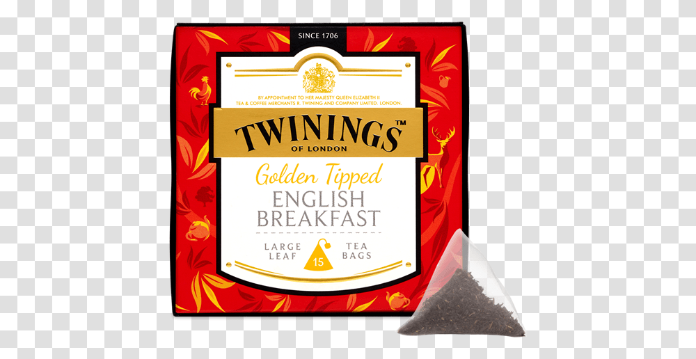 Twinings Golden Tipped English Breakfast, Label, Poster, Advertisement Transparent Png