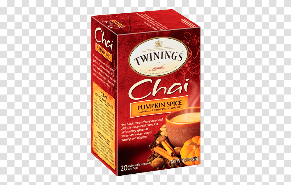 Twinings Pumpkin Spice Chai Tea, Flyer, Beverage, Plant, Bowl Transparent Png