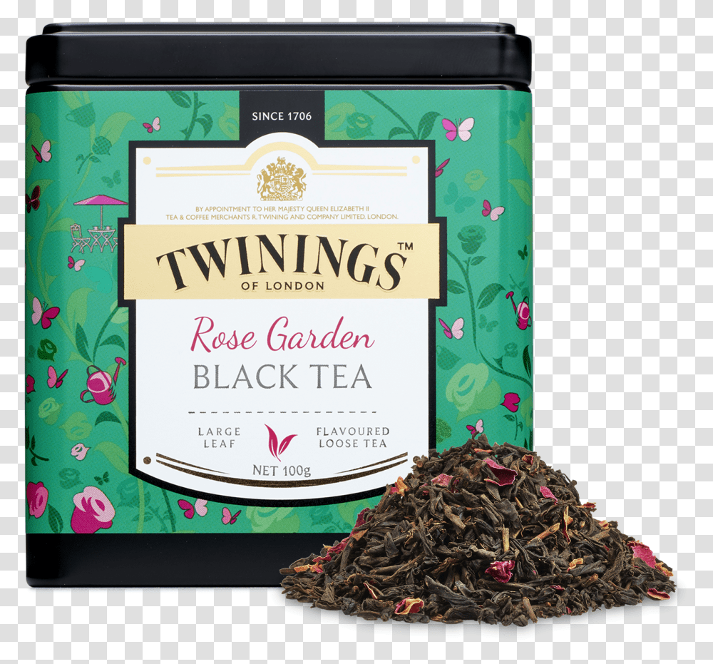 Twinings Rose Garden Black Tea, Label, Beverage, Alcohol Transparent Png