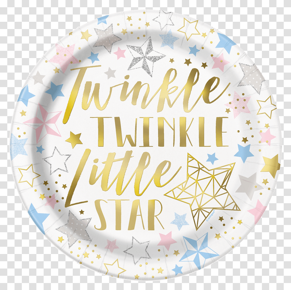 Twinkle Little Star Paper Plates New Year, Text, Birthday Cake, Dessert, Food Transparent Png
