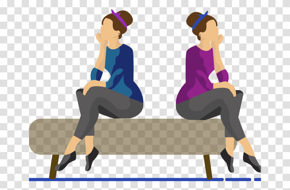 Twins By Joanna Goodman Sitting, Person, Human, Furniture, Dating Transparent Png