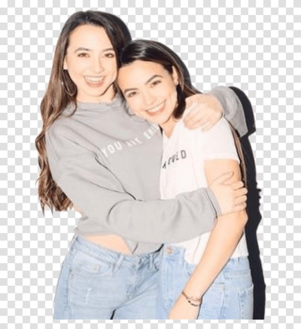 Twins Merrell Twins Hugging Each Other, Person, Female, Face Transparent Png