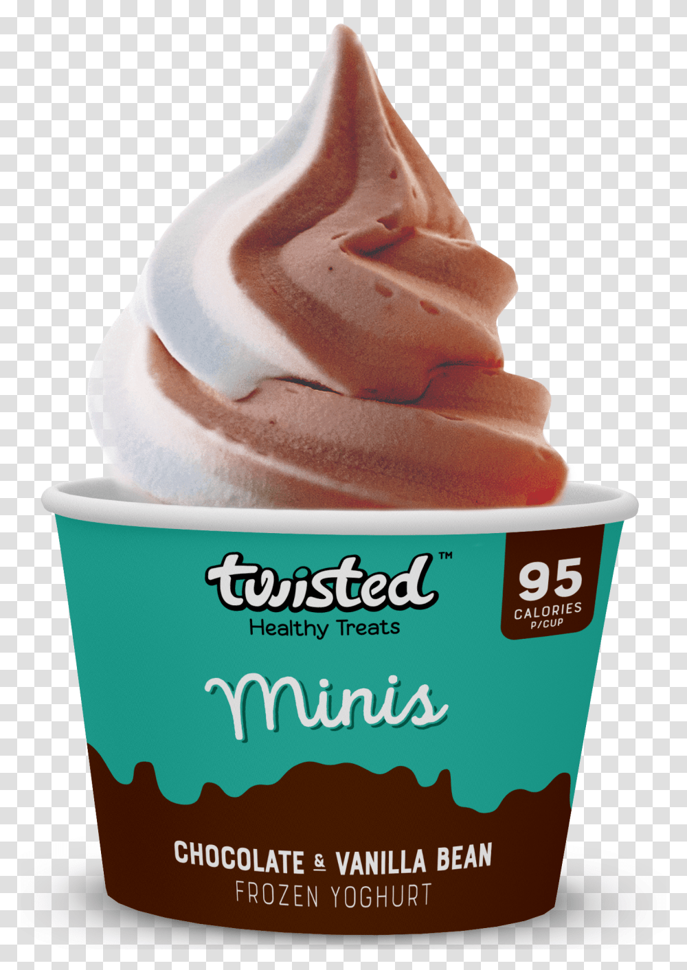 Twisted Frozen Yogurt Chocolate Vanilla, Dessert, Food, Cream, Creme Transparent Png