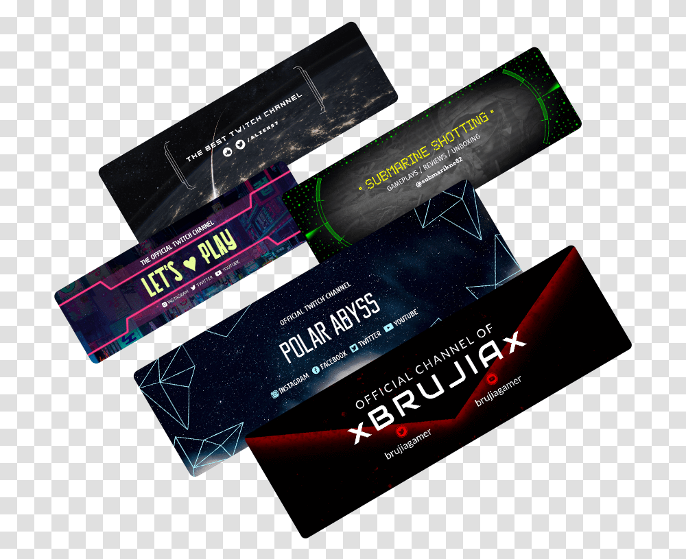 Twitch Banners For Your Channel Graphic Design, Text, Business Card, Paper, Ammunition Transparent Png